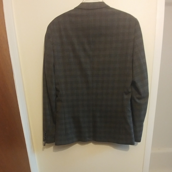 H&M Dark Gray Checked Blazer Jacket Muscle Fit in Super Skinny - Picture 13 of 14